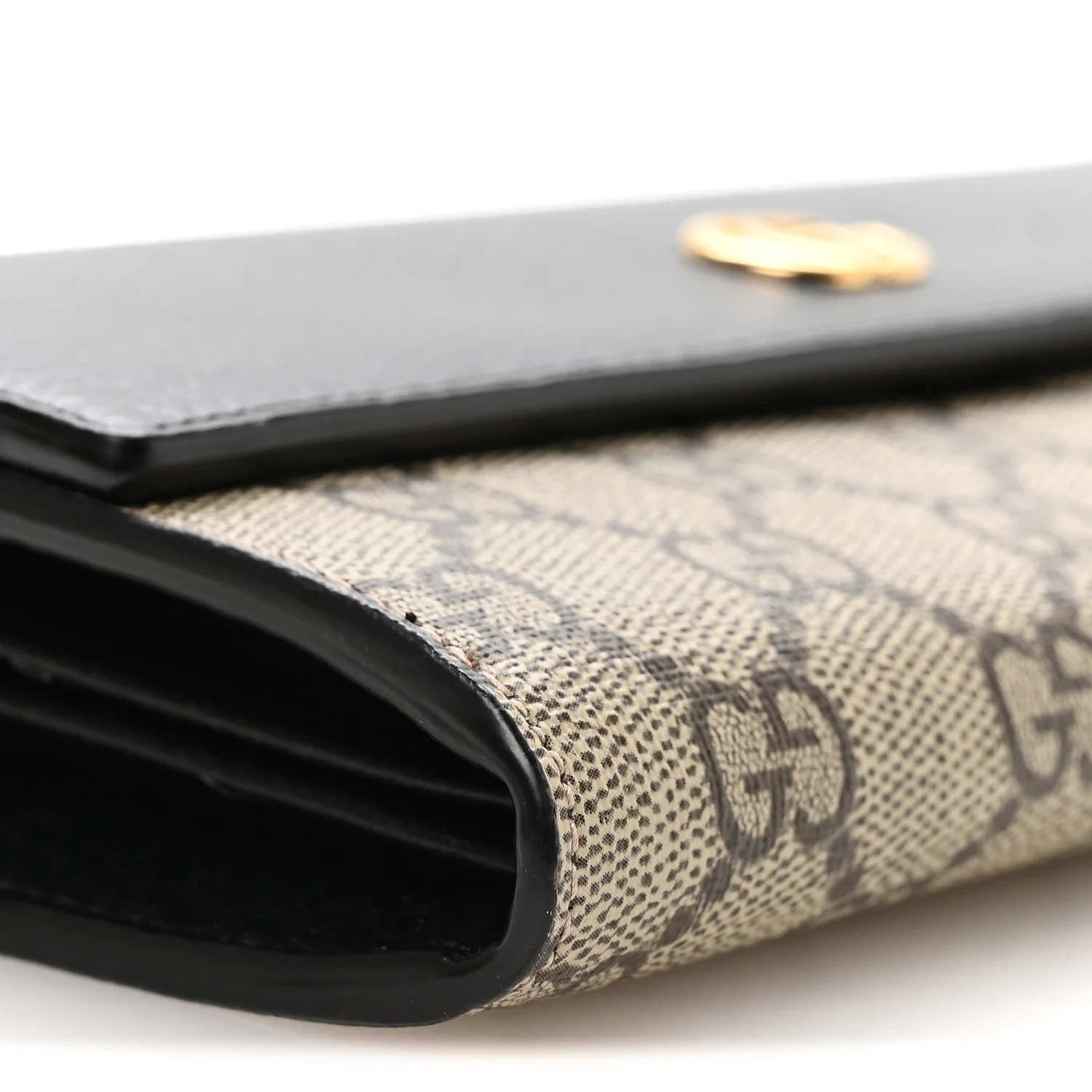 Dollar Calfskin GG Supreme Monogram Petite GG Marmont Wallet Chain Bag Black Beige Ebony - Image 9