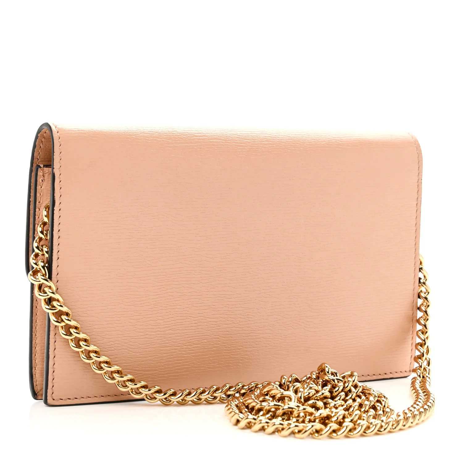 Dollar Calfskin Interlocking G Chain Wallet Camelia - Image 3