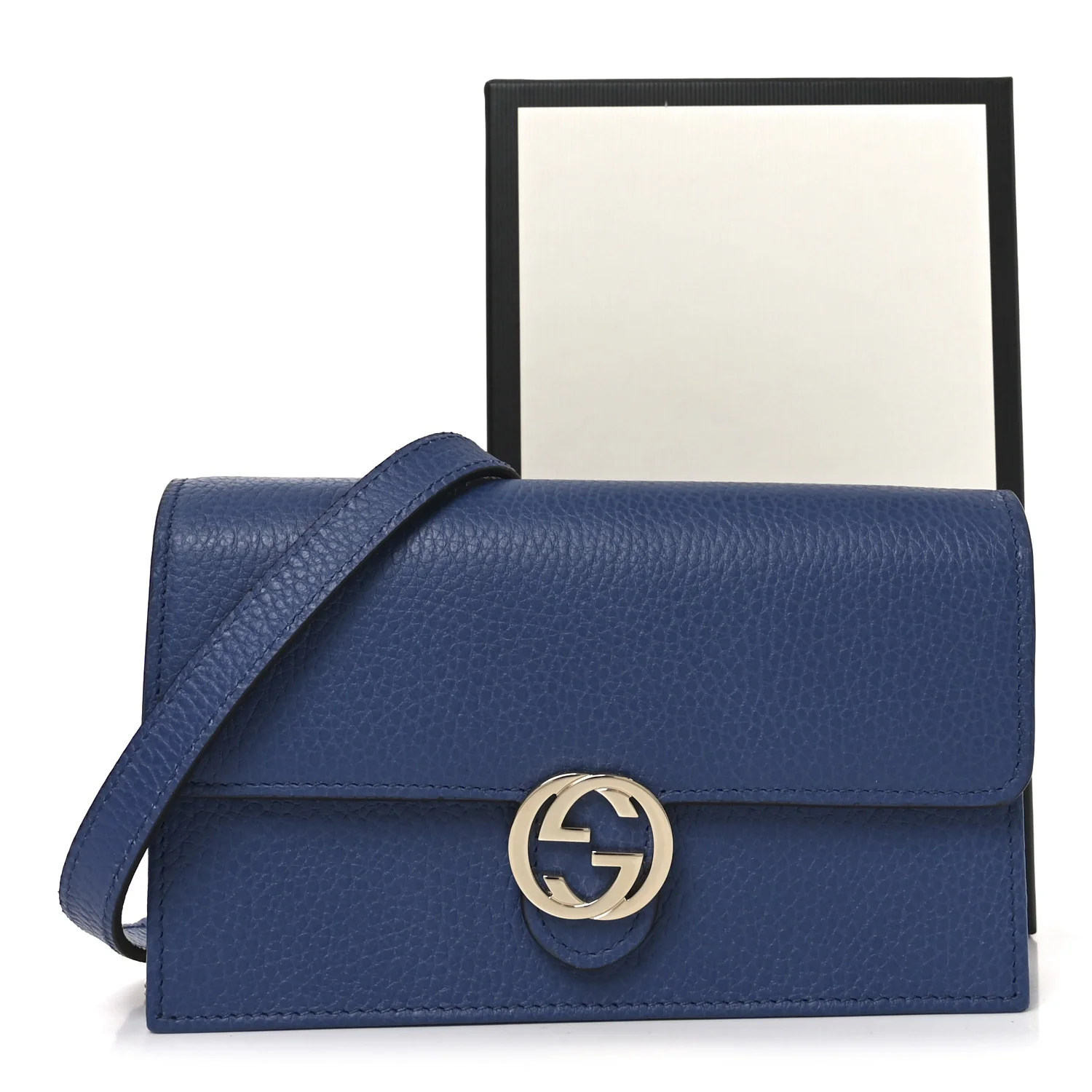 Dollar Calfskin Interlocking G Chain Wallet Caspian - Image 11