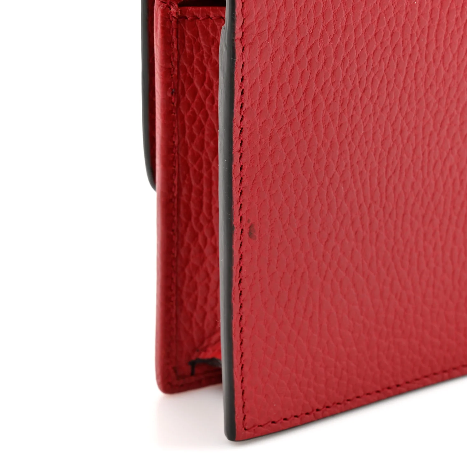 Dollar Calfskin Interlocking G Chain Wallet Red - Image 12