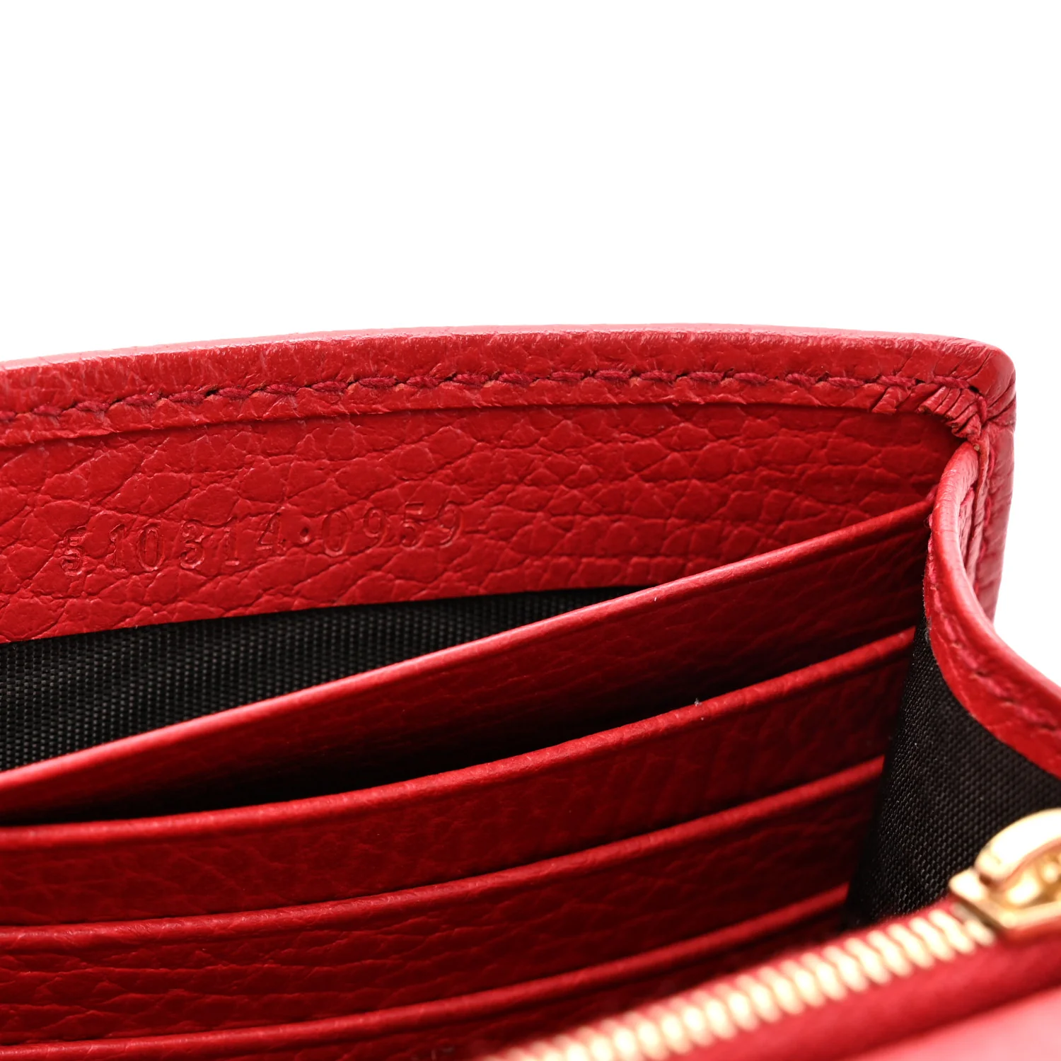 Dollar Calfskin Interlocking G Chain Wallet Red - Image 7