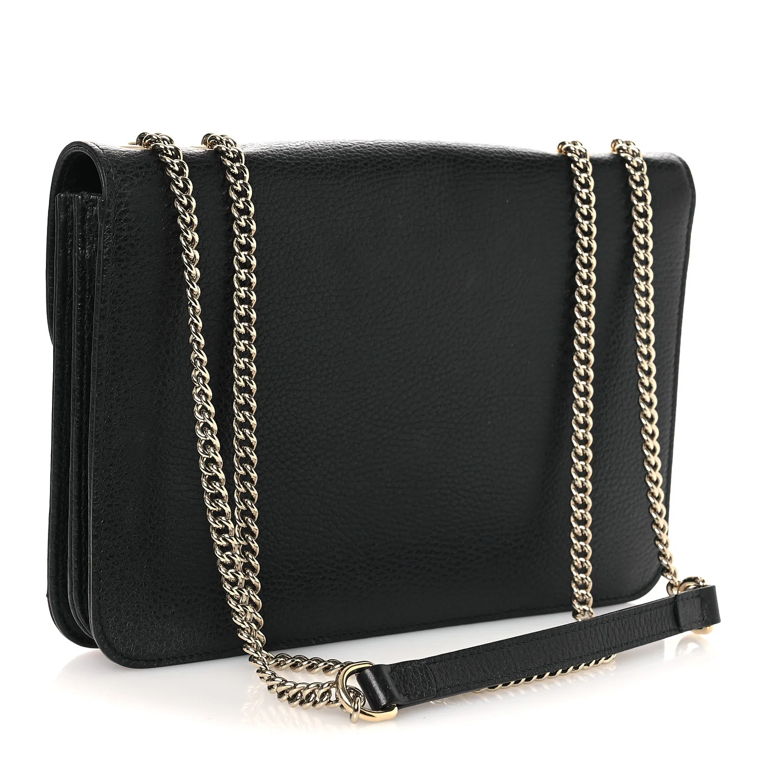 Dollar Calfskin Interlocking G Shoulder Bag Black - Image 3
