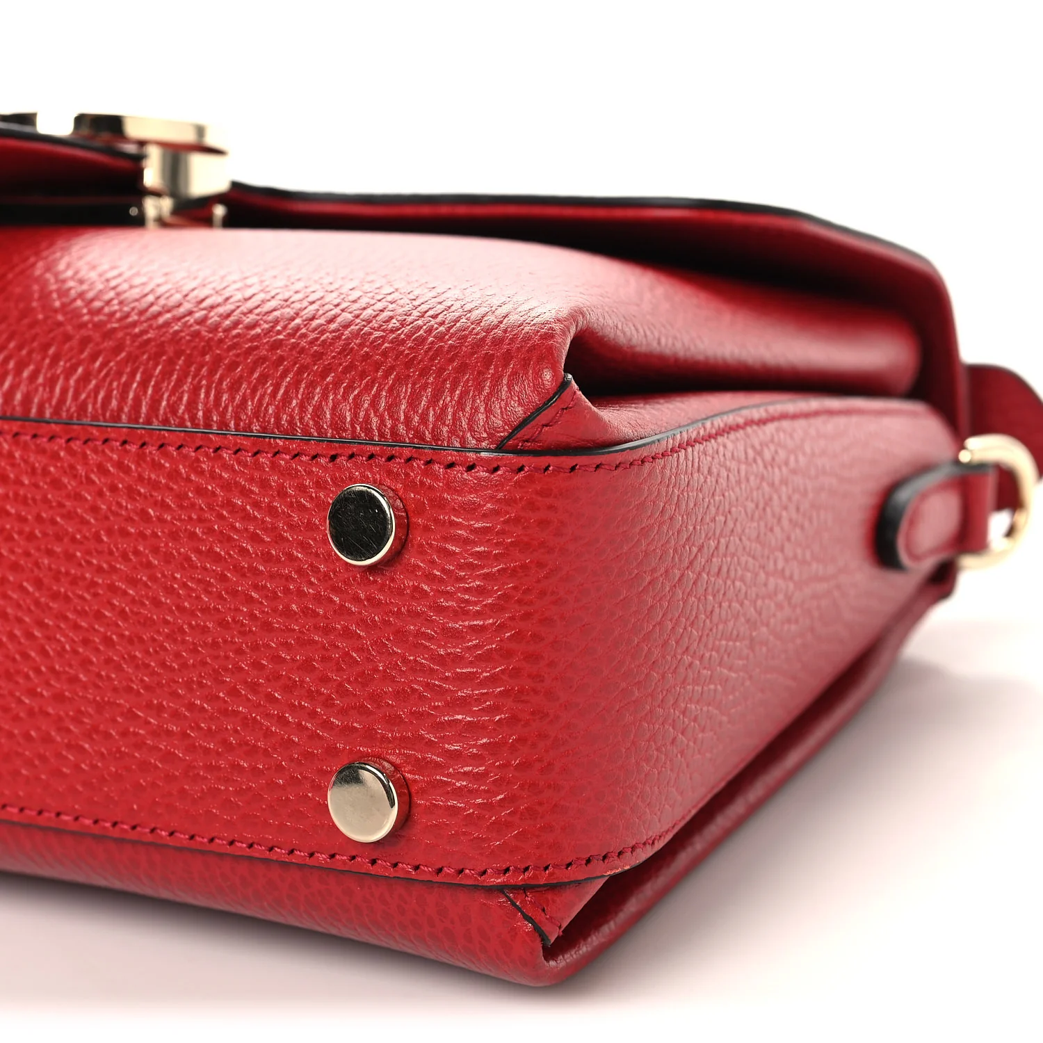 Dollar Calfskin Interlocking G Top Handle Shoulder Bag Red - Image 10