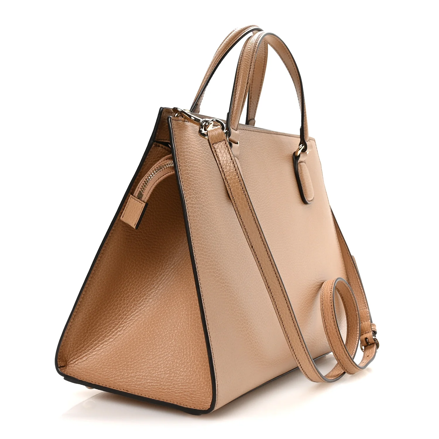 Dollar Calfskin Large Soho Top Handle Satchel Camelia - Image 3