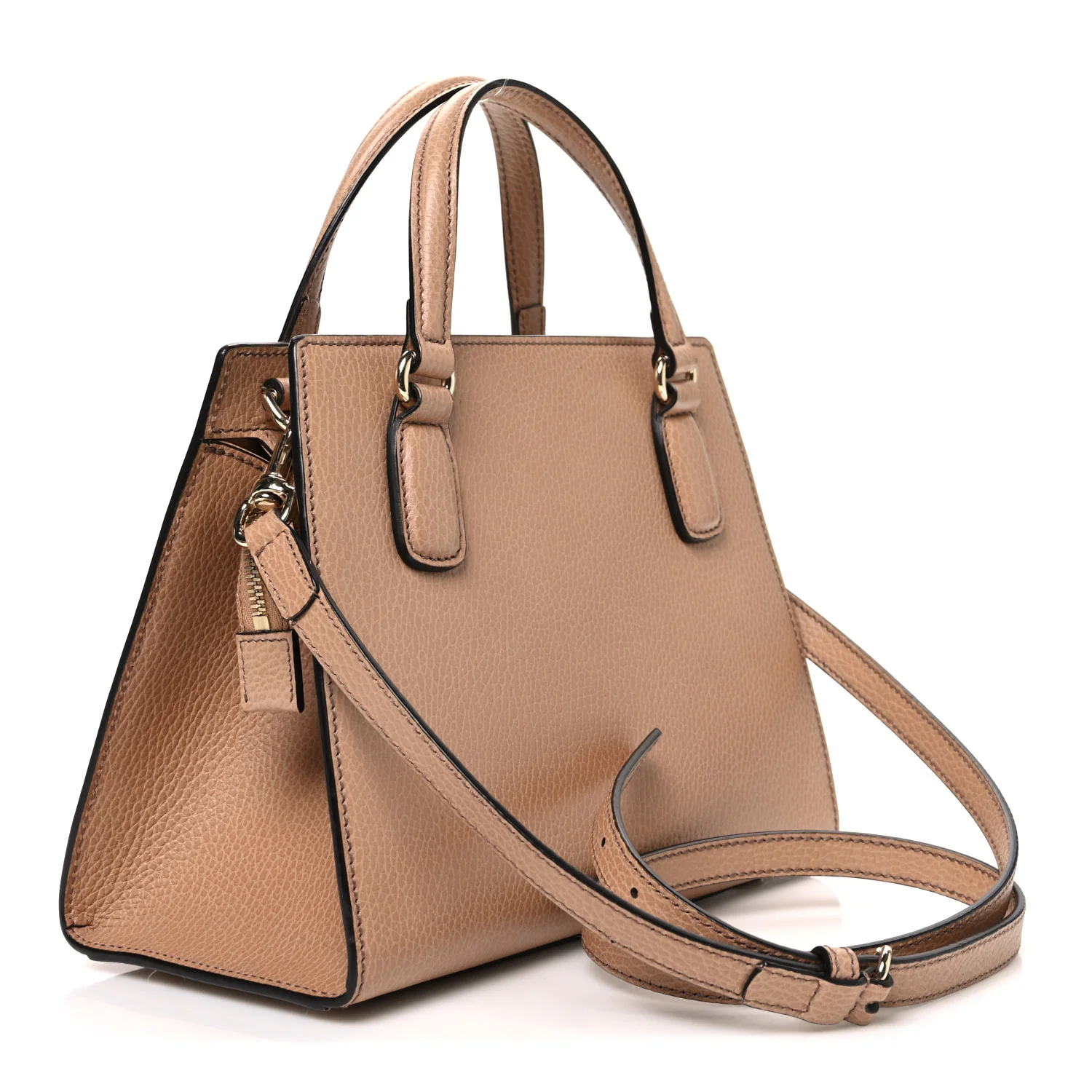 Dollar Calfskin Medium Soho Top Handle Satchel Camelia - Image 3