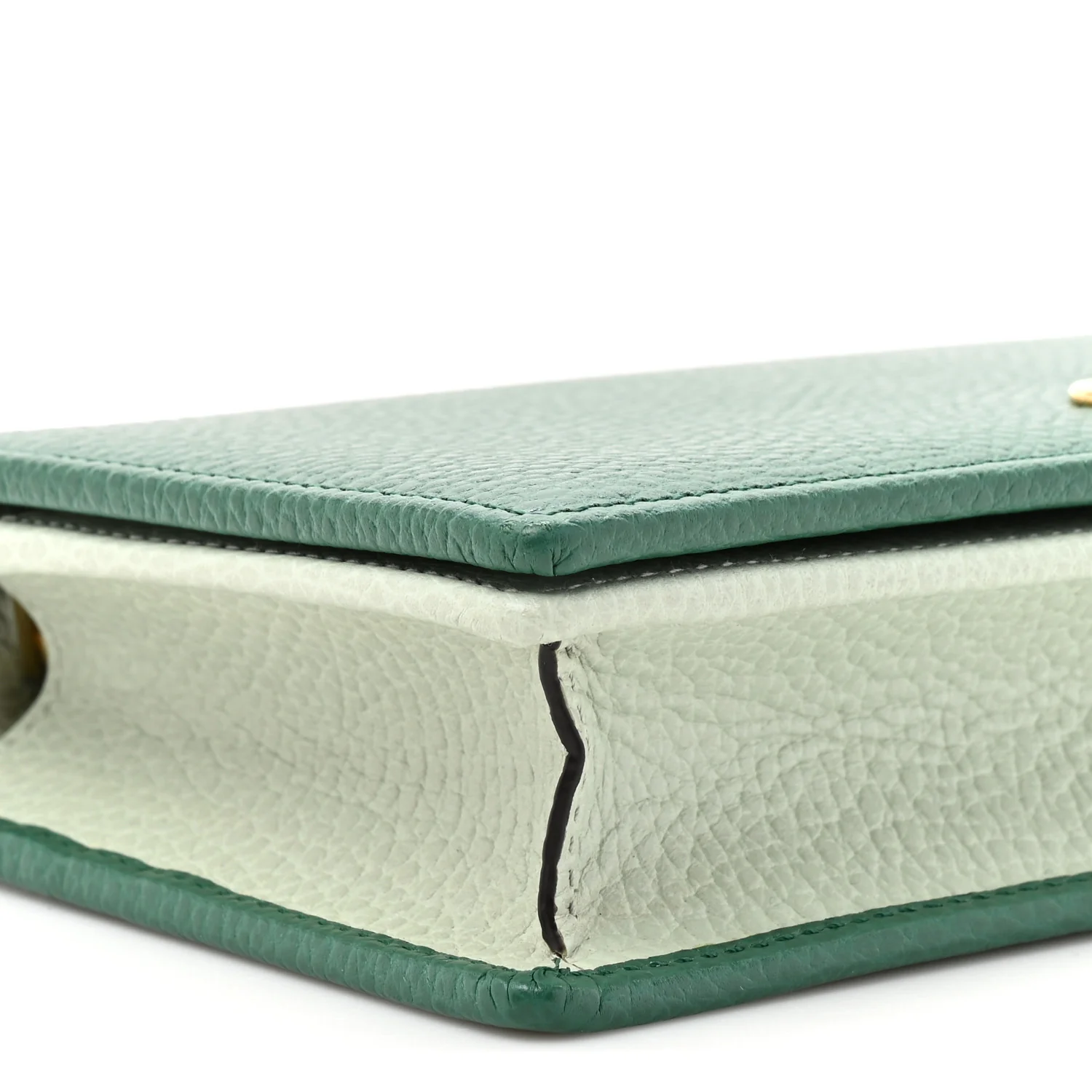 Dollar Calfskin Mini GG Marmont Chain Wallet Emerald Green Salvy Green - Image 8