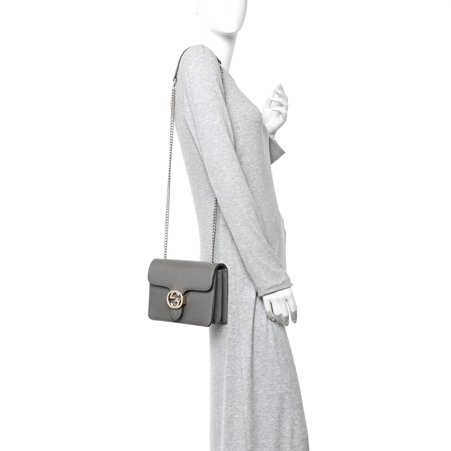 Dollar Calfskin Small Interlocking G Shoulder Bag Loess - Image 2