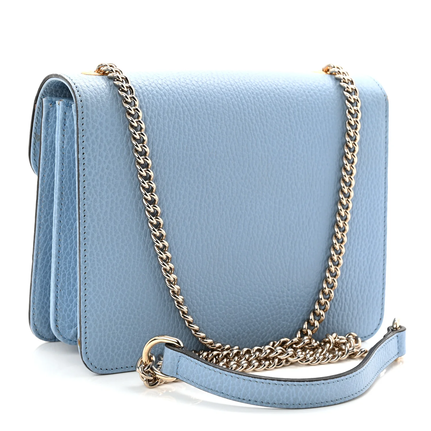 Dollar Calfskin Small Interlocking G Shoulder Bag Mineral Blue - Image 3