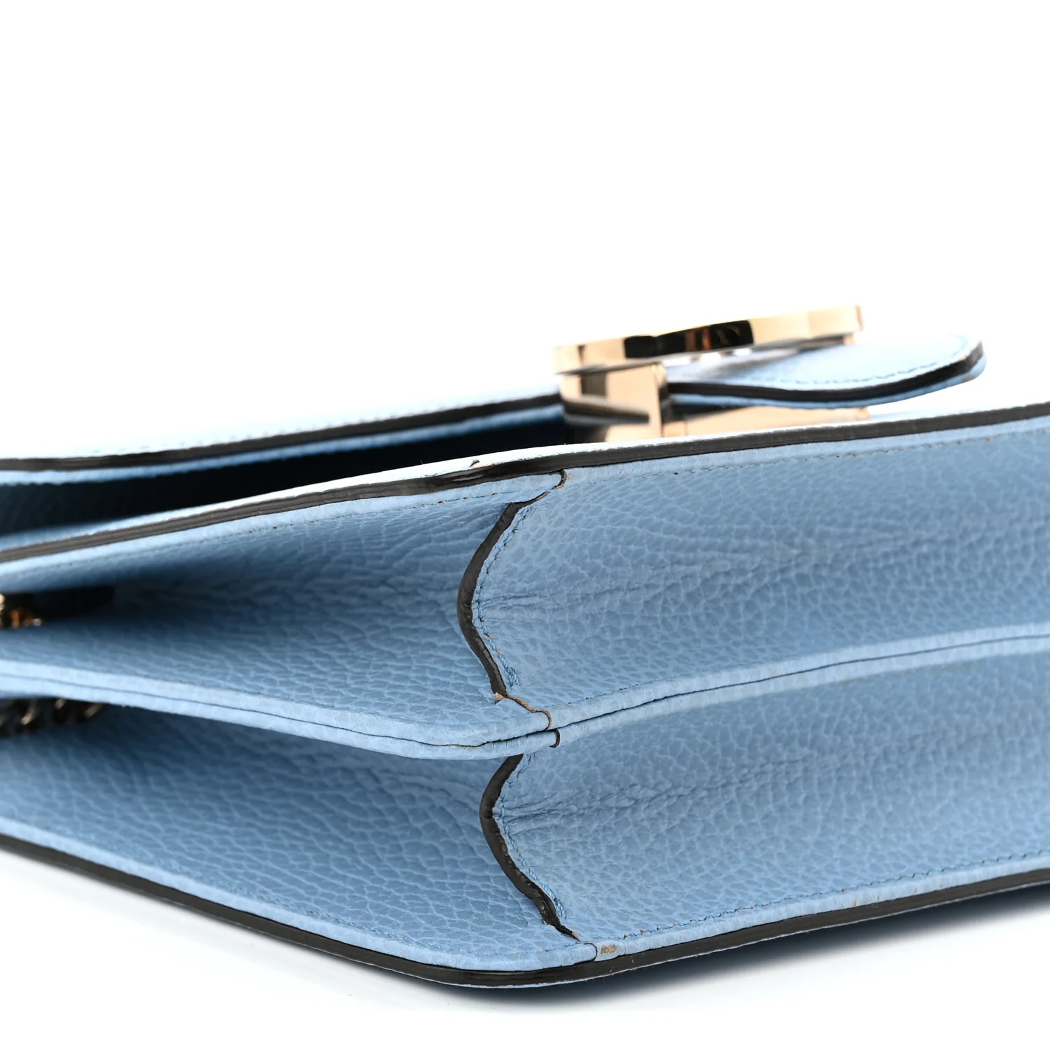 Dollar Calfskin Small Interlocking G Shoulder Bag Mineral Blue - Image 9