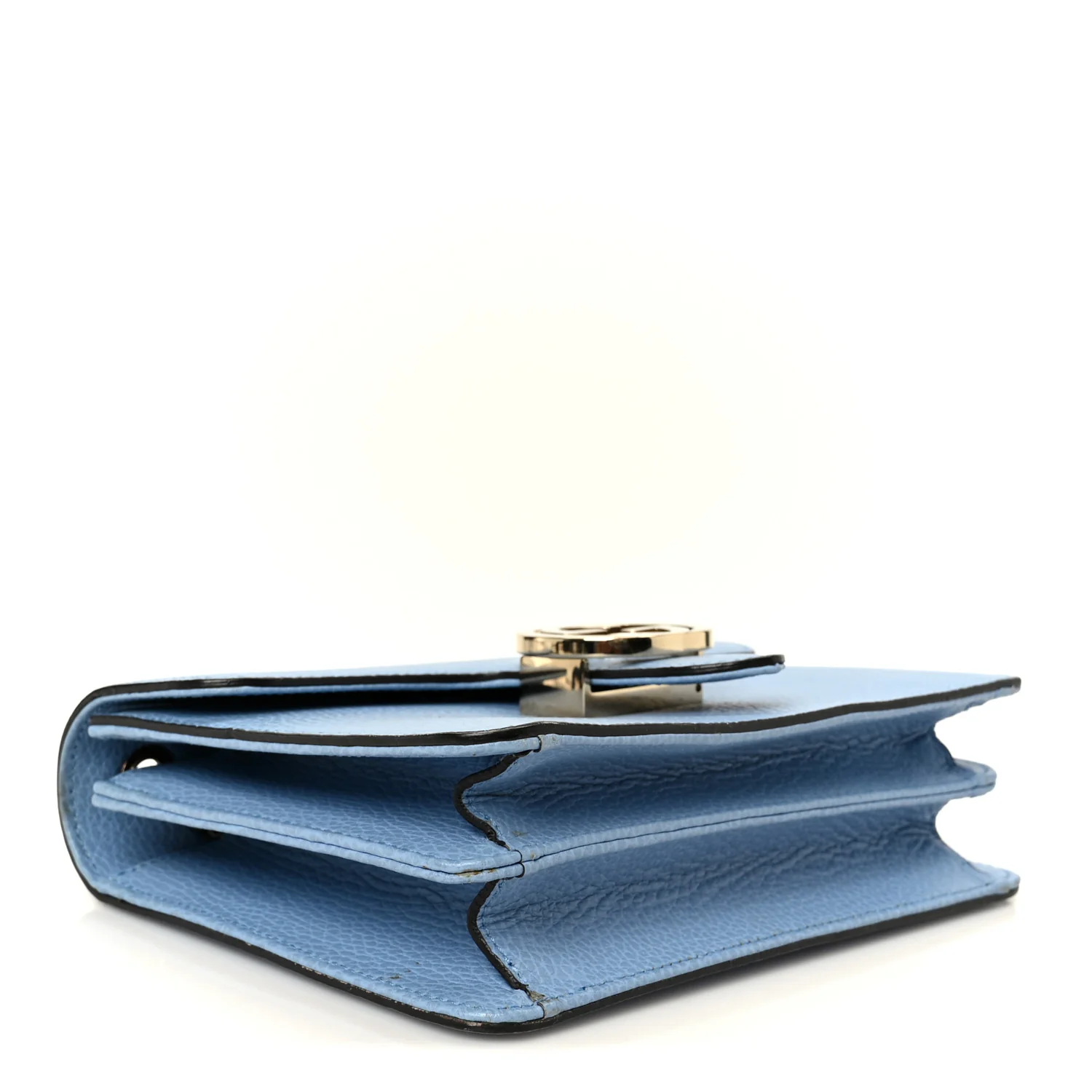 Dollar Calfskin Small Interlocking G Shoulder Bag Mineral Blue - Image 3