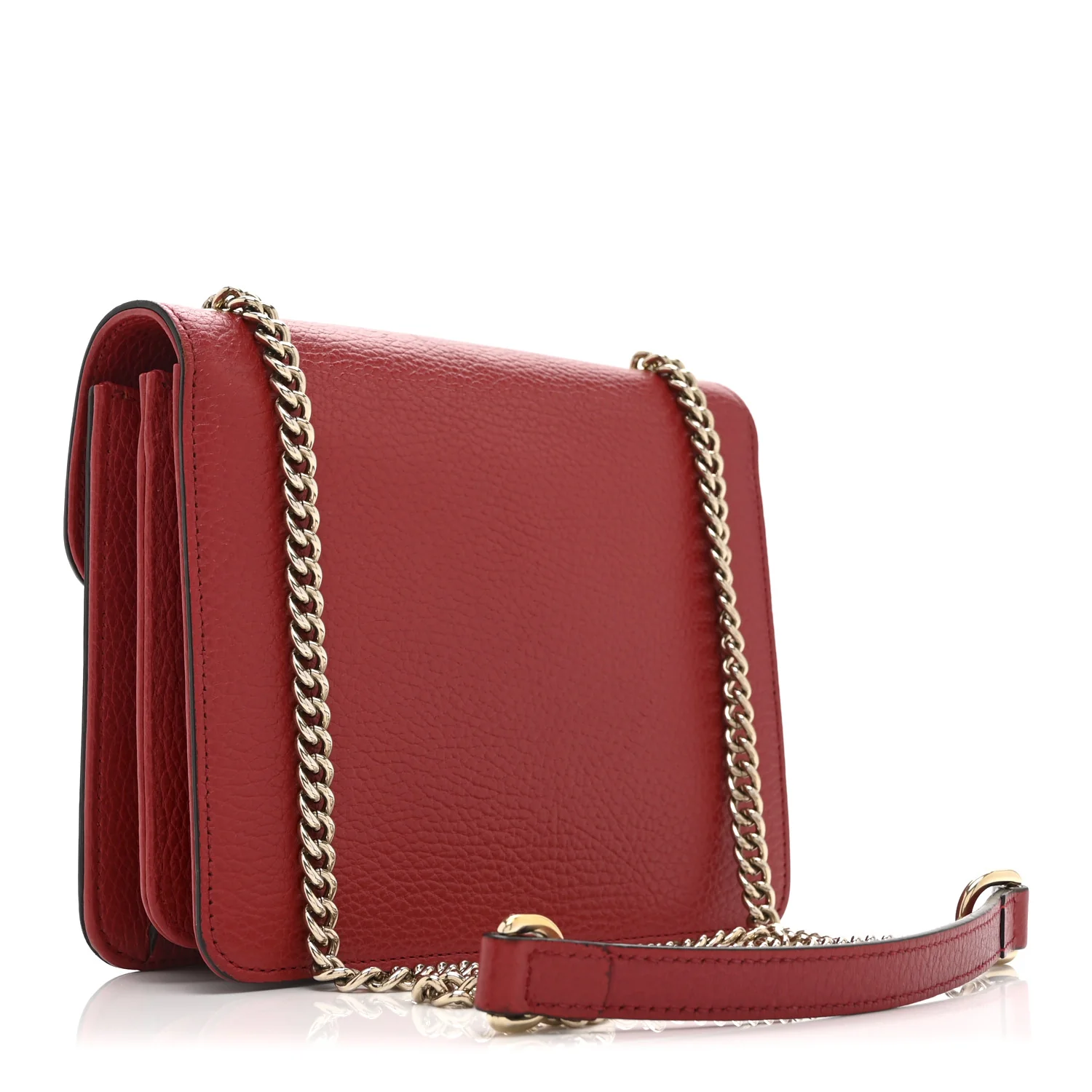 Dollar Calfskin Small Interlocking G Shoulder Bag Red - Image 3