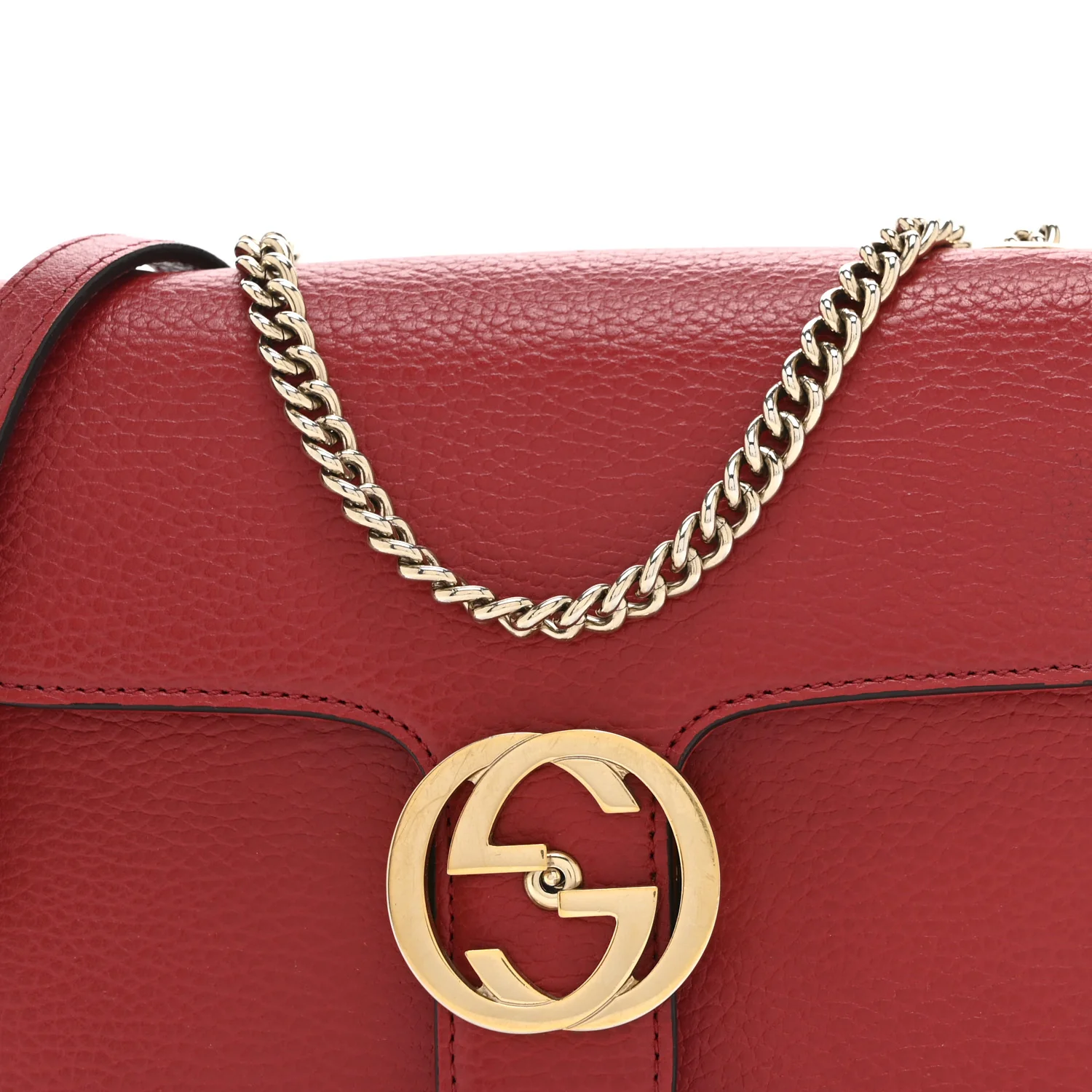 Dollar Calfskin Small Interlocking G Shoulder Bag Red - Image 9