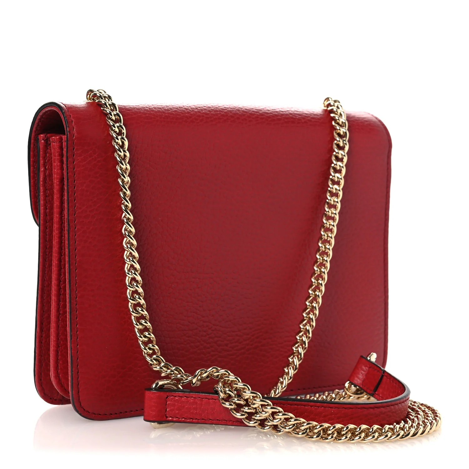 Dollar Calfskin Small Interlocking G Shoulder Bag Red - Image 3