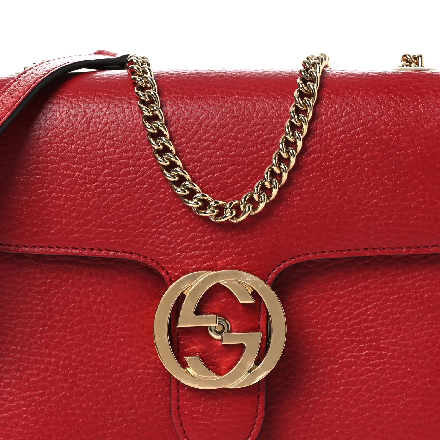 Dollar Calfskin Small Interlocking G Shoulder Bag Red - Image 8