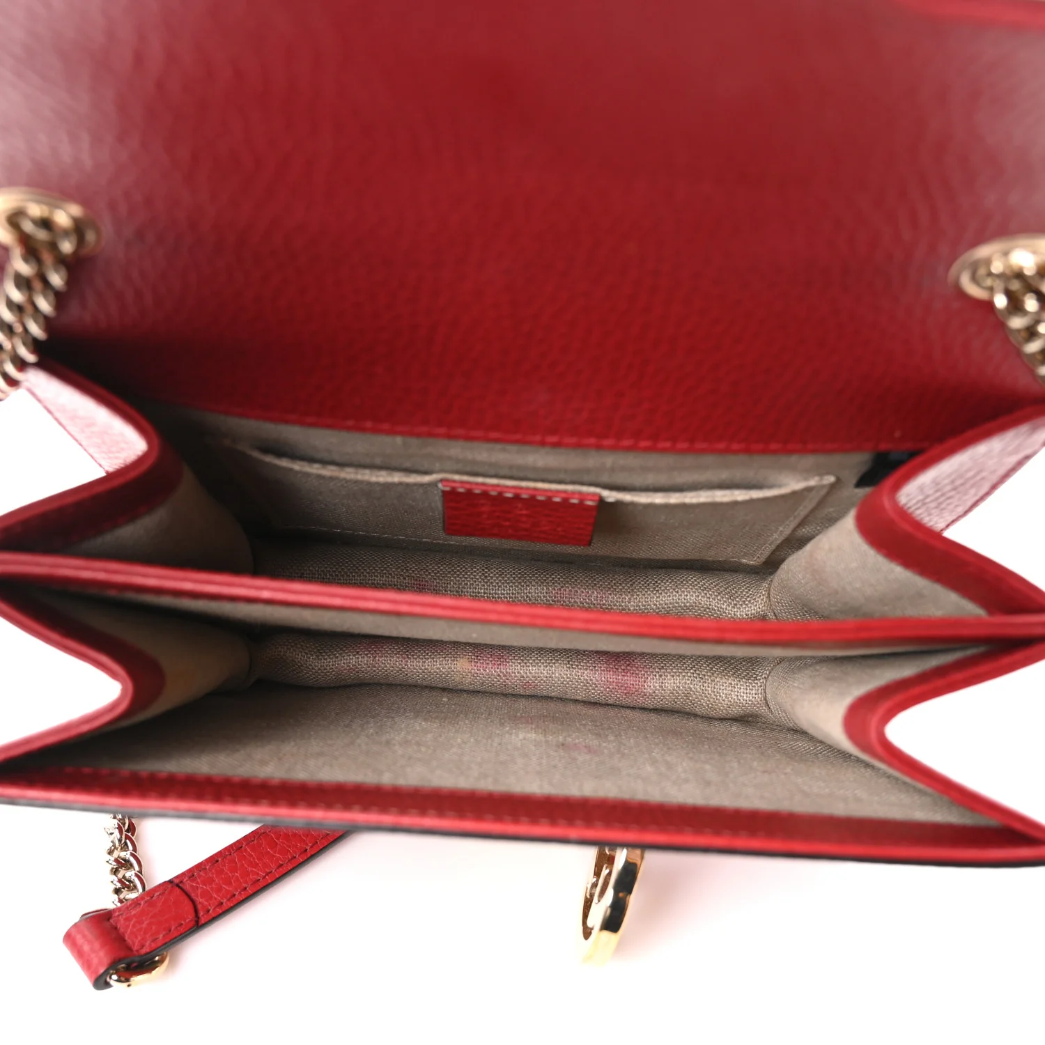 Dollar Calfskin Small Interlocking G Shoulder Bag Red - Image 8