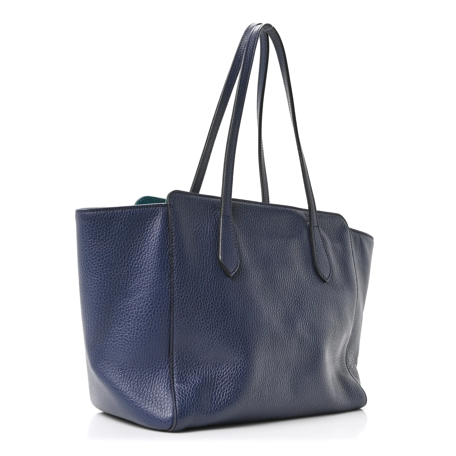 Dollar Calfskin Small Swing Tote Classic Marine Deep Cobalt - Image 3