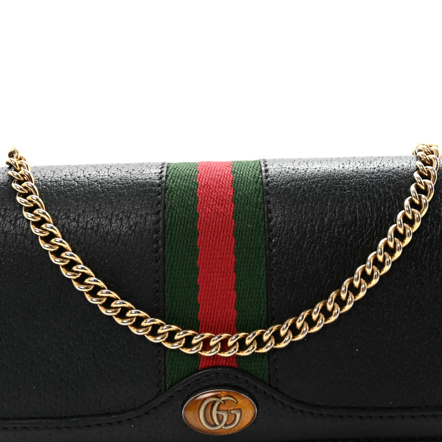 Dollar Calfskin Web Ophidia Wallet On Chain Black - Image 8