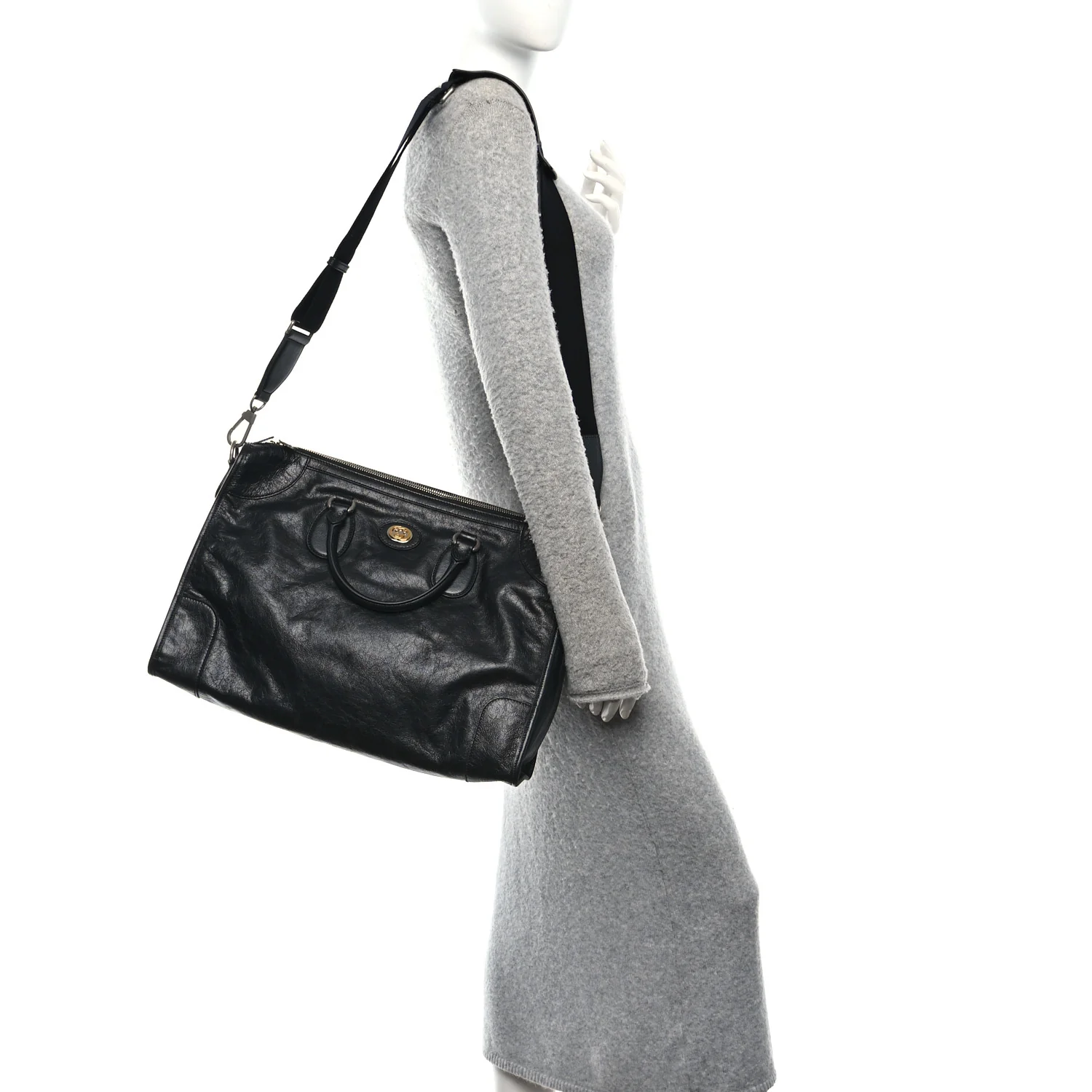Fluffy Calfskin Morpheus Weekender Duffle Black - Image 2