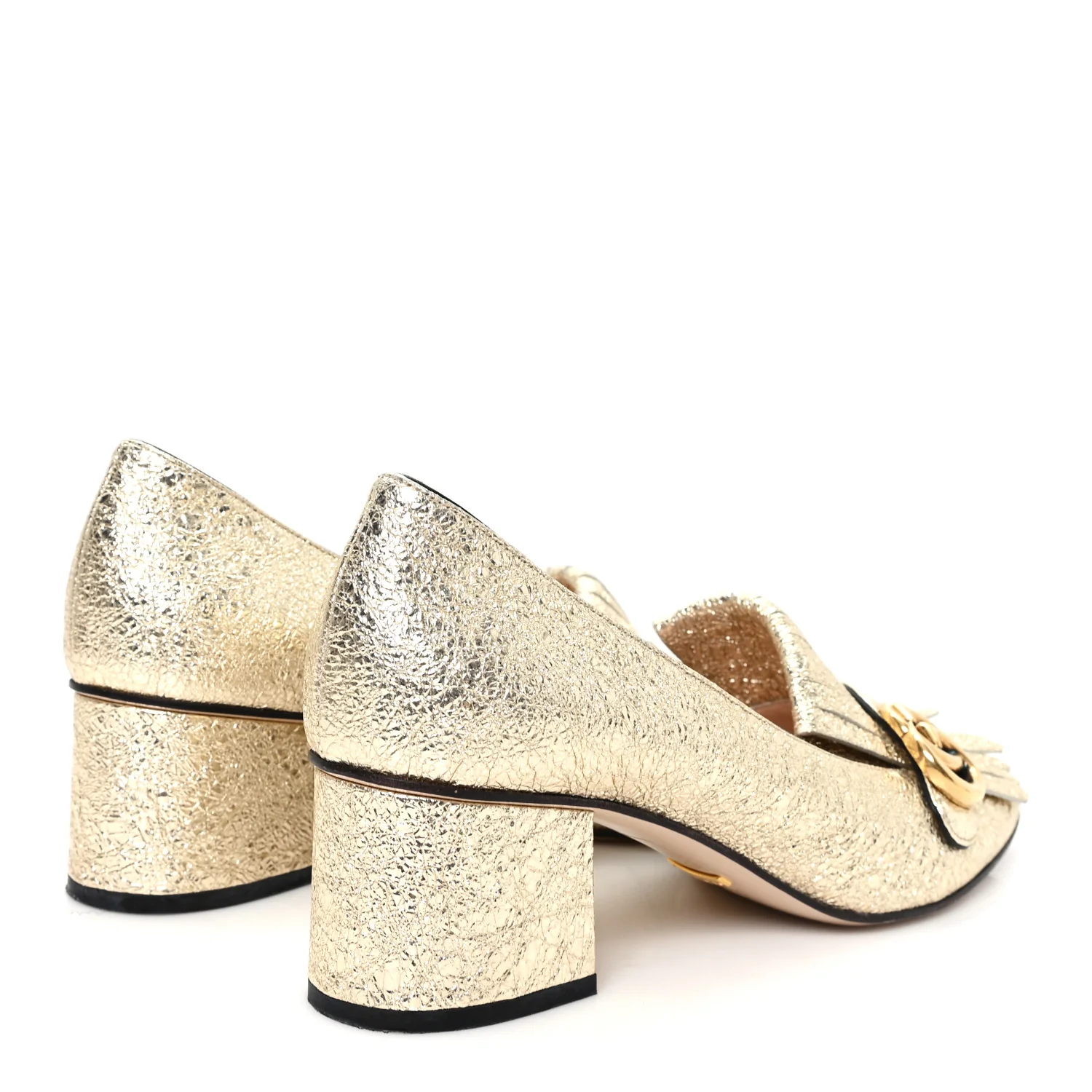 Galassia GG Marmont Fringe 50mm Loafer Pumps 41 Platino - Image 5