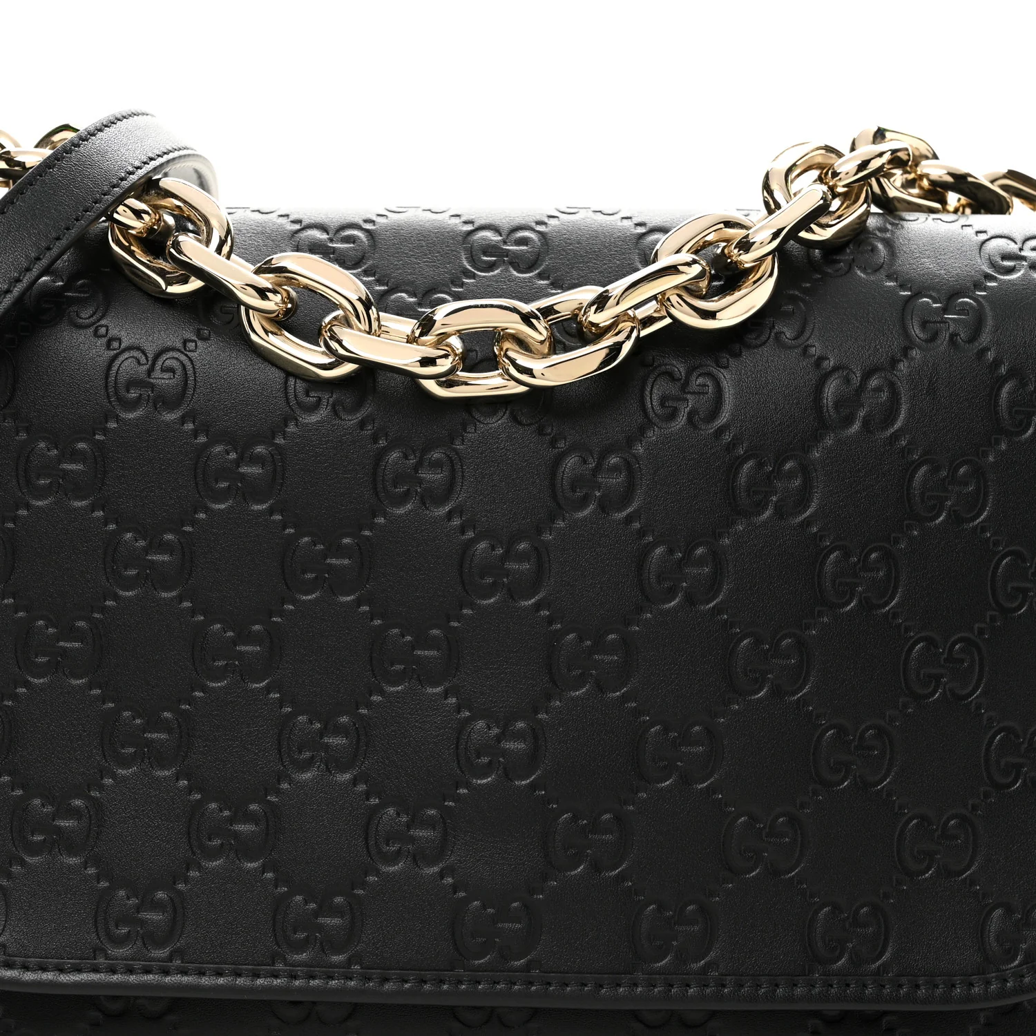 GG Calfskin Embossed Emblem Medium Arabella Bag Black Black - Image 8