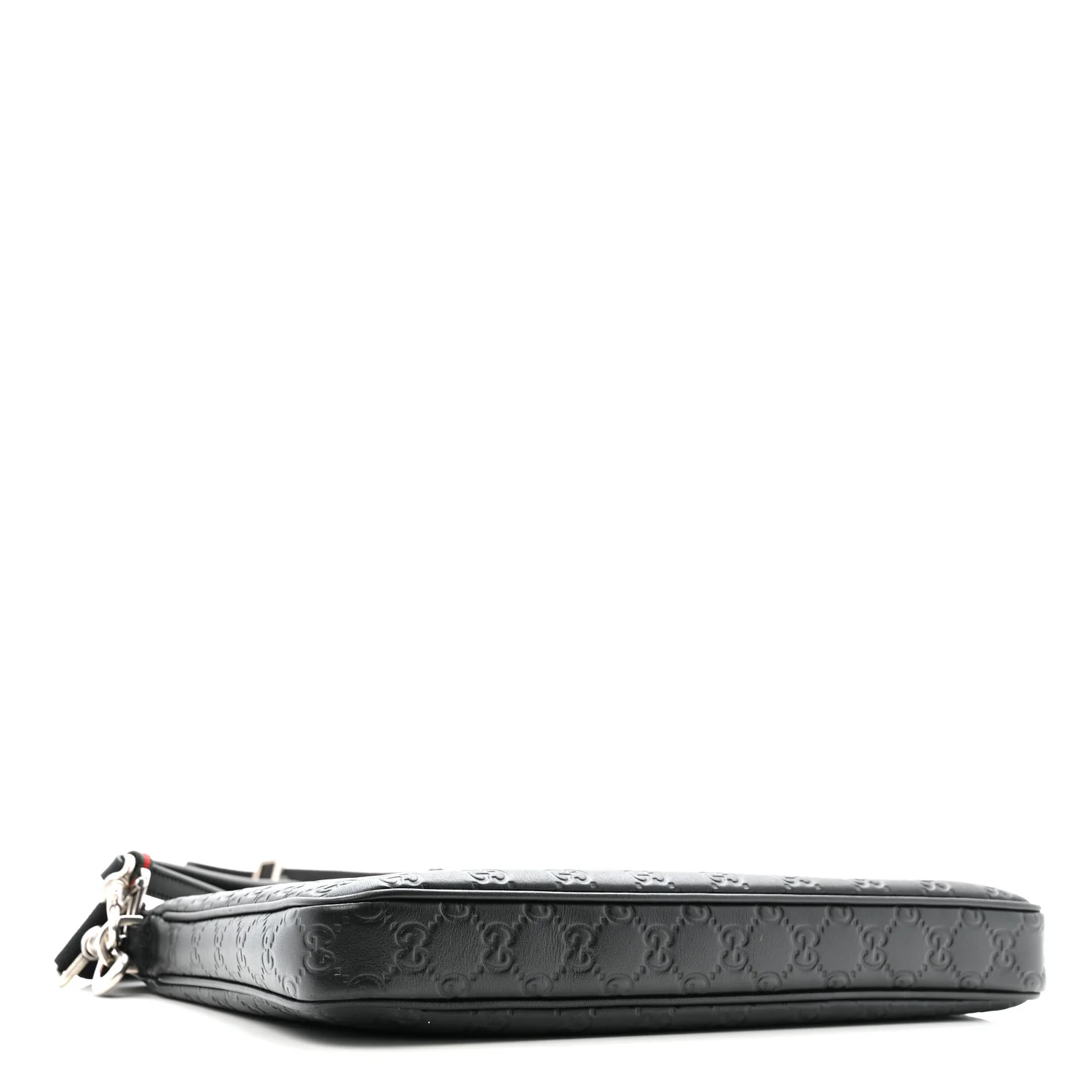 GG Calfskin Embossed Emblem Medium Crossbody Bag Black - Image 4