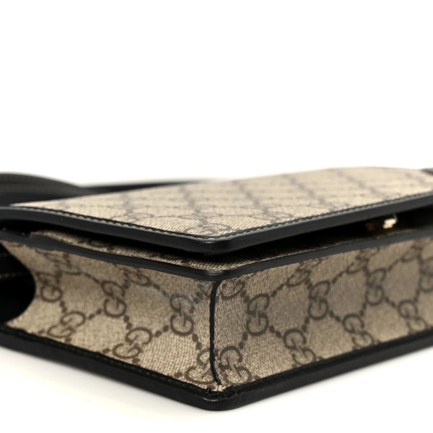 GG Emblem Monogram Wallet With Strap Beige Ebony Black - Image 8