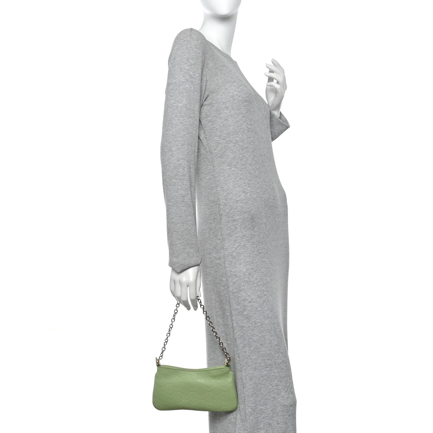 GG Grainy Calfskin Emblem Super Mini Shoulder Bag Sage Leaf - Image 2