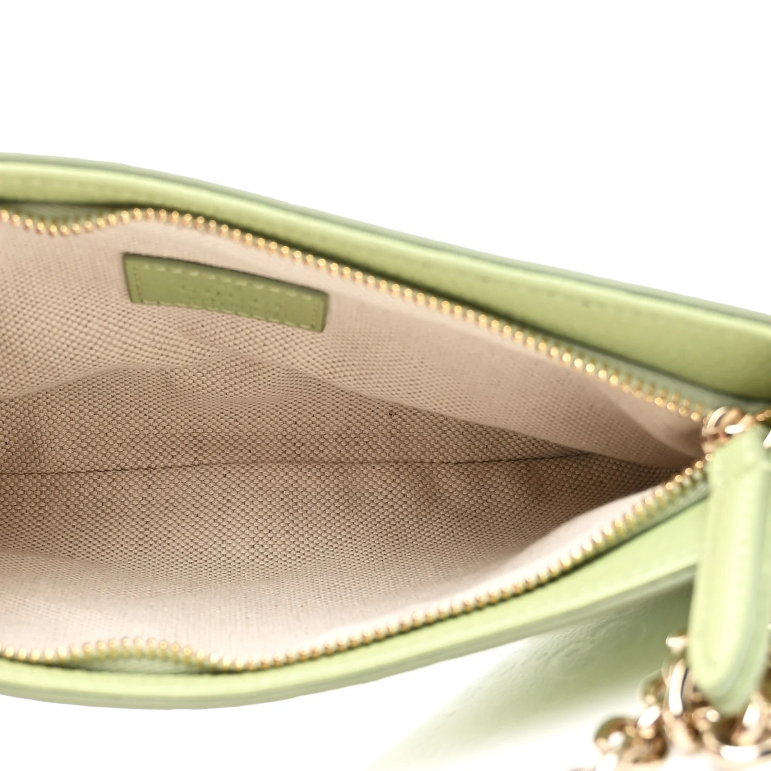 GG Grainy Calfskin Emblem Super Mini Shoulder Bag Sage Leaf - Image 5