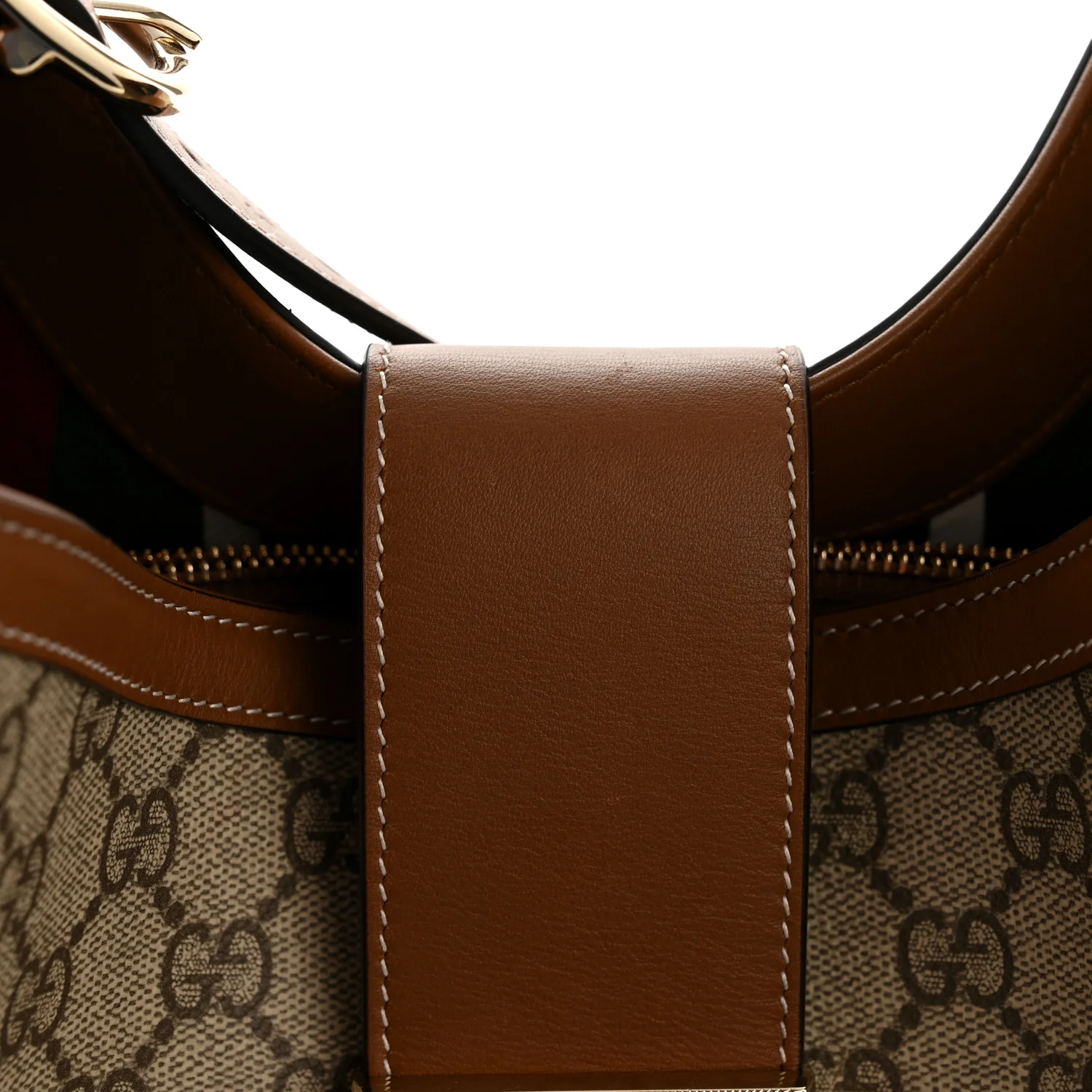 GG Icon Monogram Padlock Shoulder Bag Beige Dark Brown - Image 14