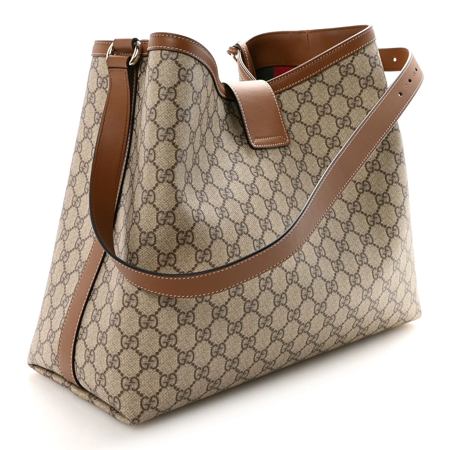 GG Icon Monogram Padlock Shoulder Bag Beige Dark Brown - Image 3