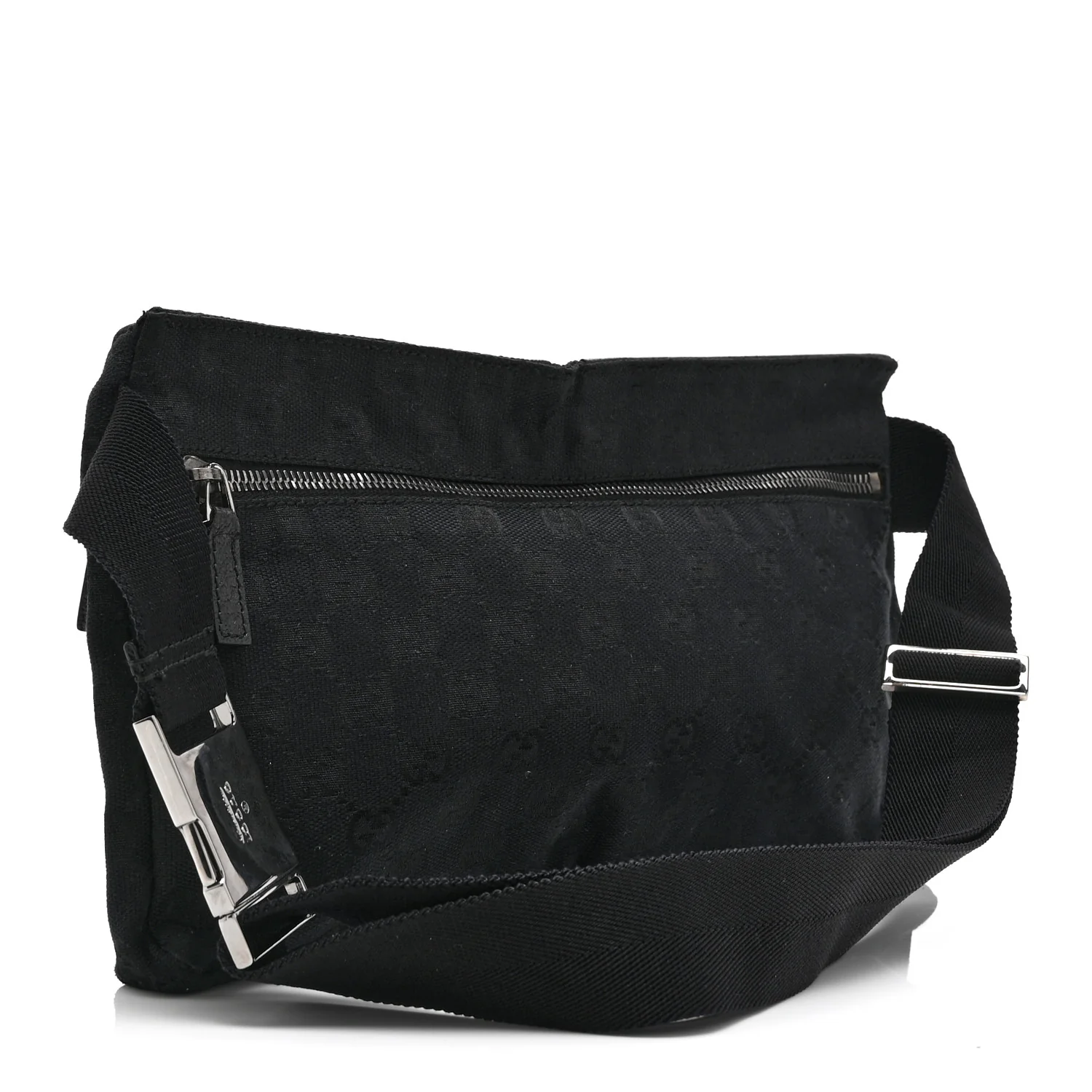 GG Monogram Double Pocket Belt Bag Black - Image 3