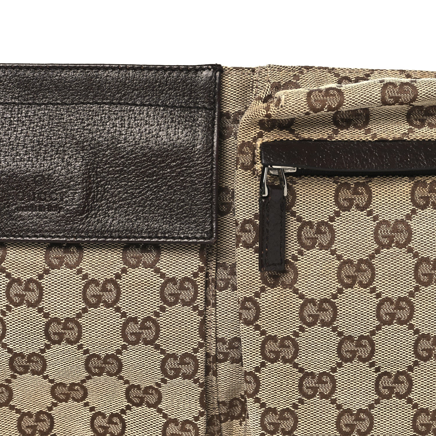 GG Monogram Double Pocket Belt Bag Dark Brown - Image 8