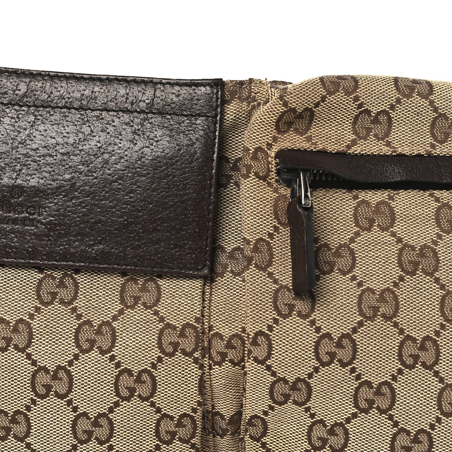 GG Monogram Double Pocket Belt Bag Dark Brown - Image 8