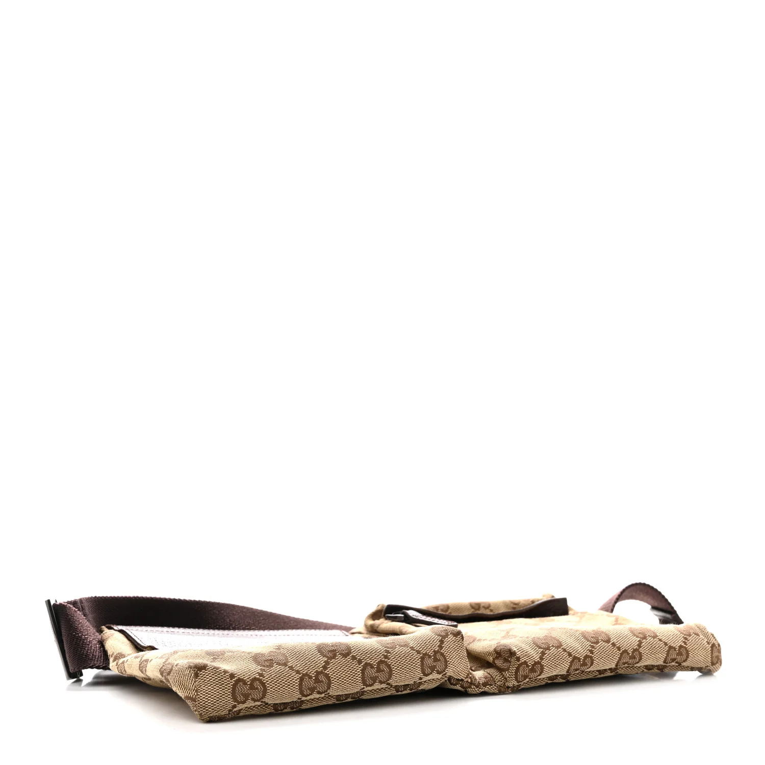 GG Monogram Double Pocket Belt Bag Dark Brown - Image 3