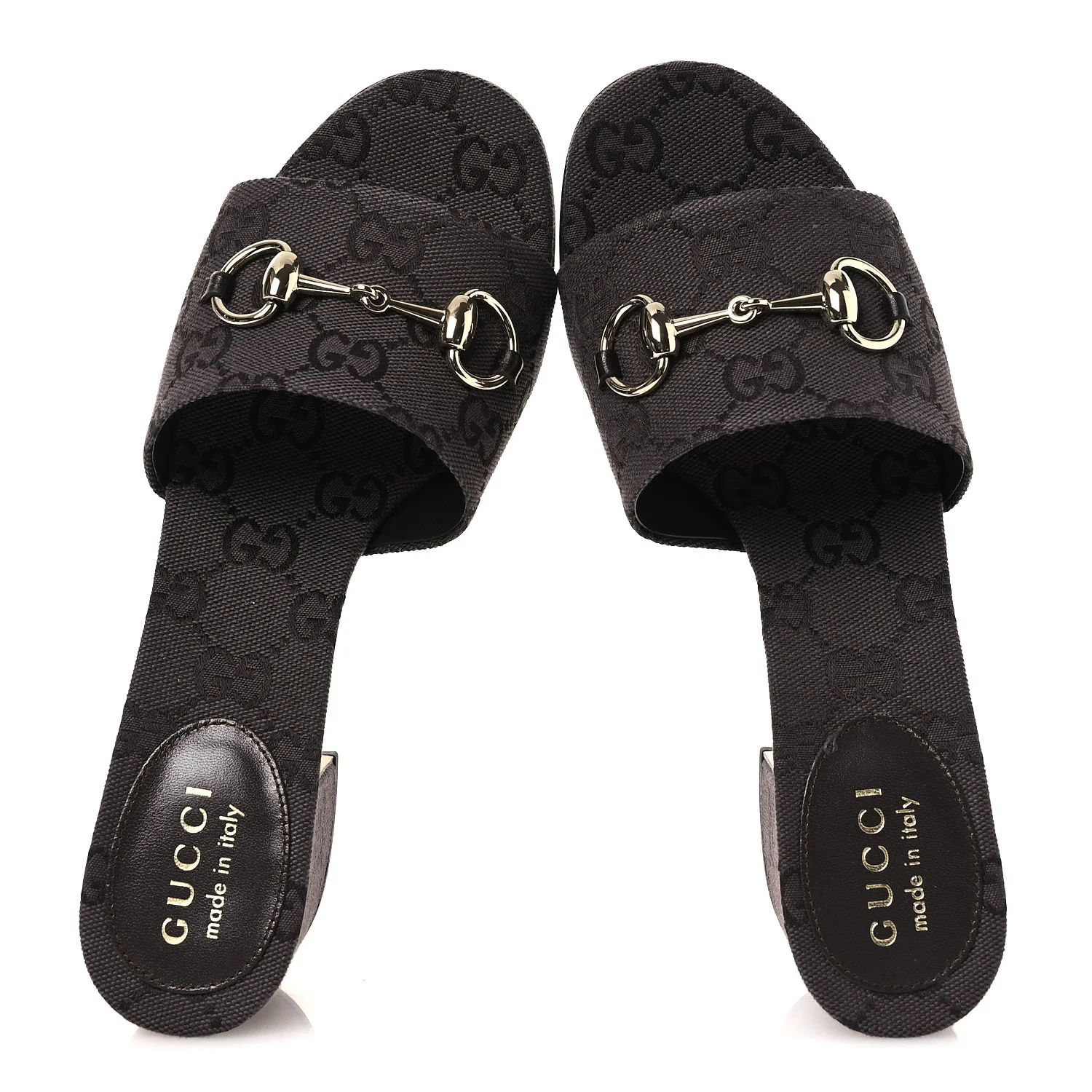 GG Monogram Horsebit Slide Sandals 36 Dark Brown - Image 2