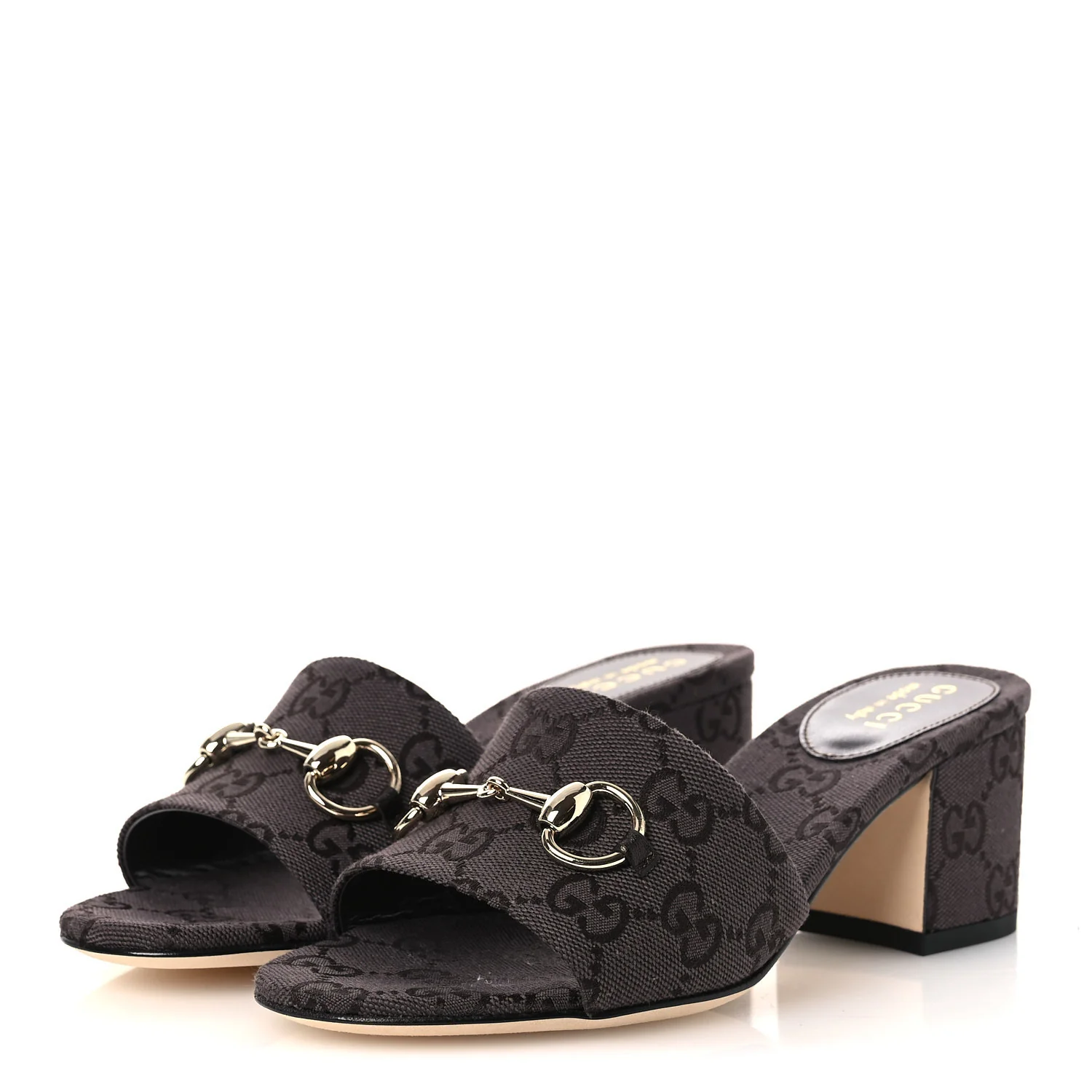 GG Monogram Horsebit Slide Sandals 36 Dark Brown - Image 4