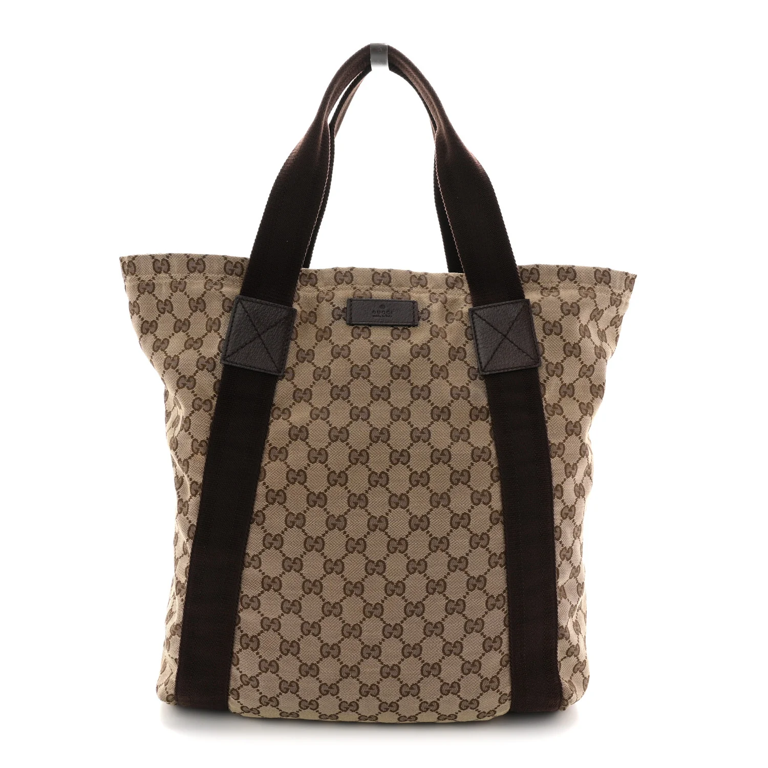 GG Monogram Medium Handle Vertical Tote Bag Dark Brown
