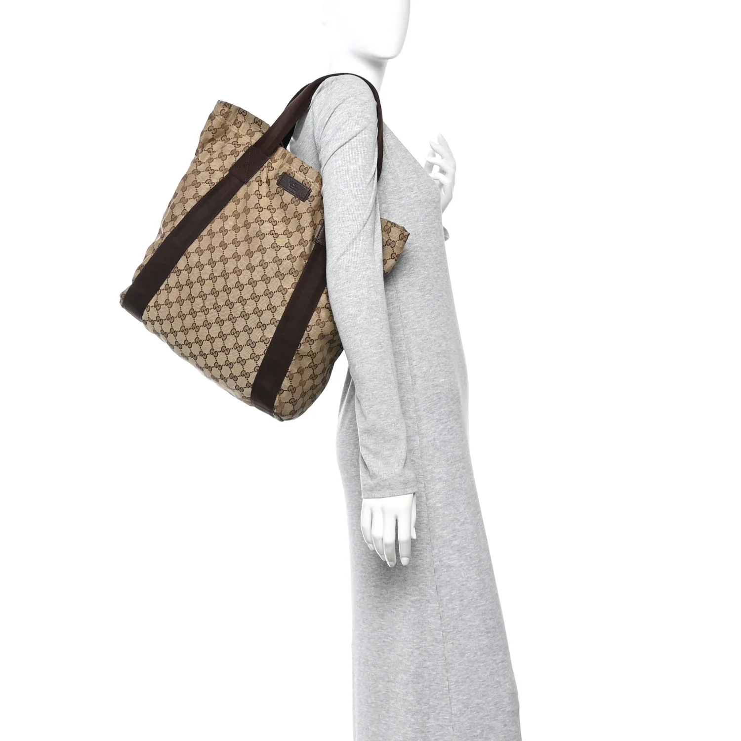 GG Monogram Medium Handle Vertical Tote Bag Dark Brown - Image 2