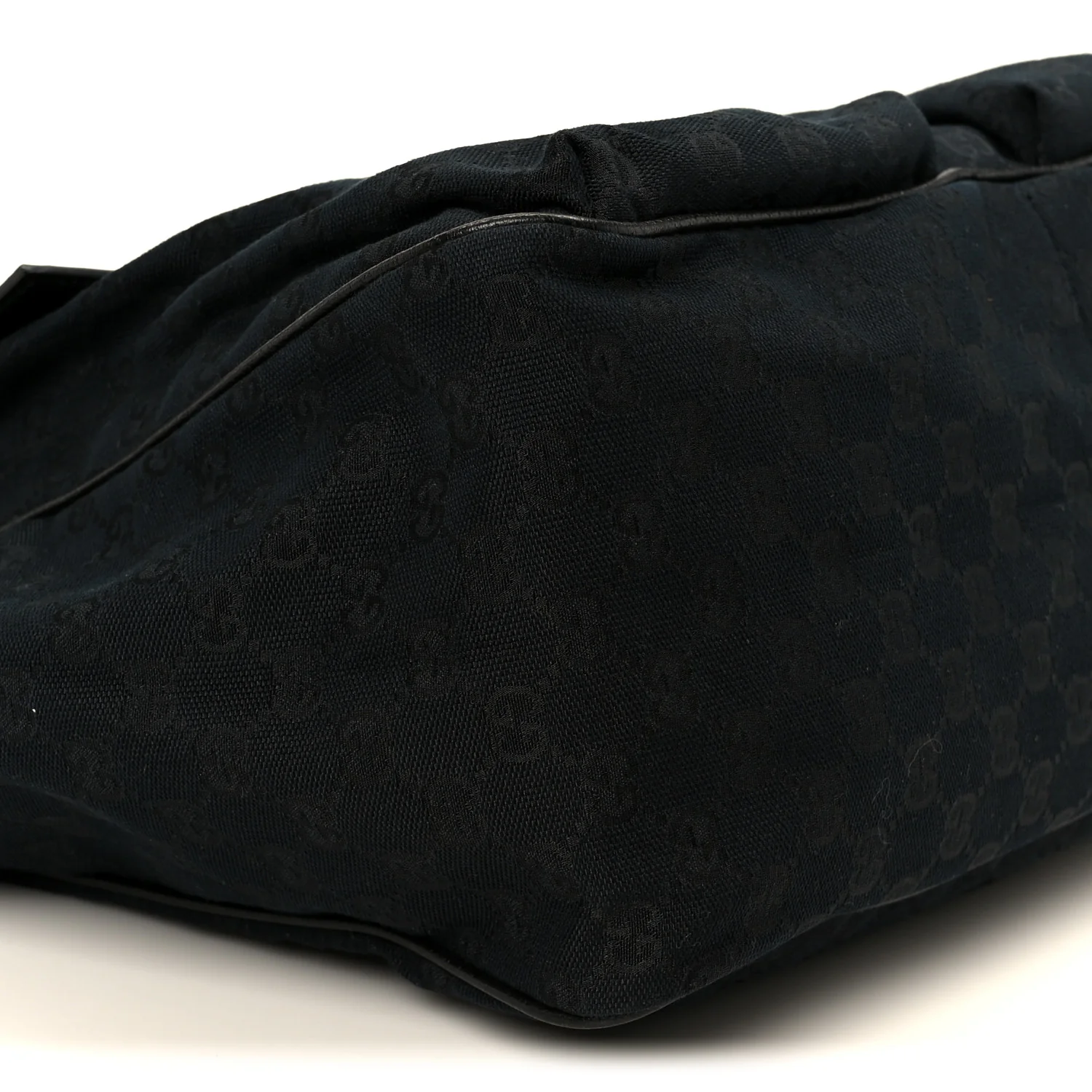 GG Monogram Medium Web Handle Double Pocket Tote Black - Image 9