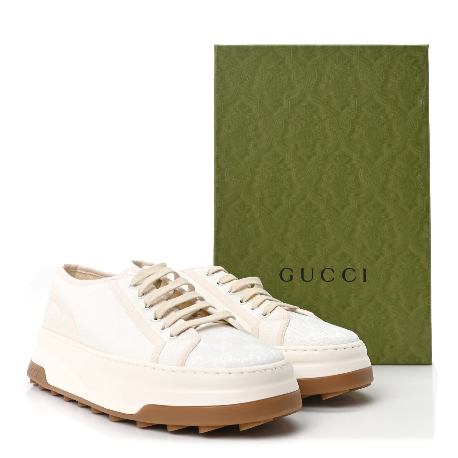 GG Monogram Mens 1977 Tennis Platform 52mm Sneakers 11 Great White Mystic White - Image 9
