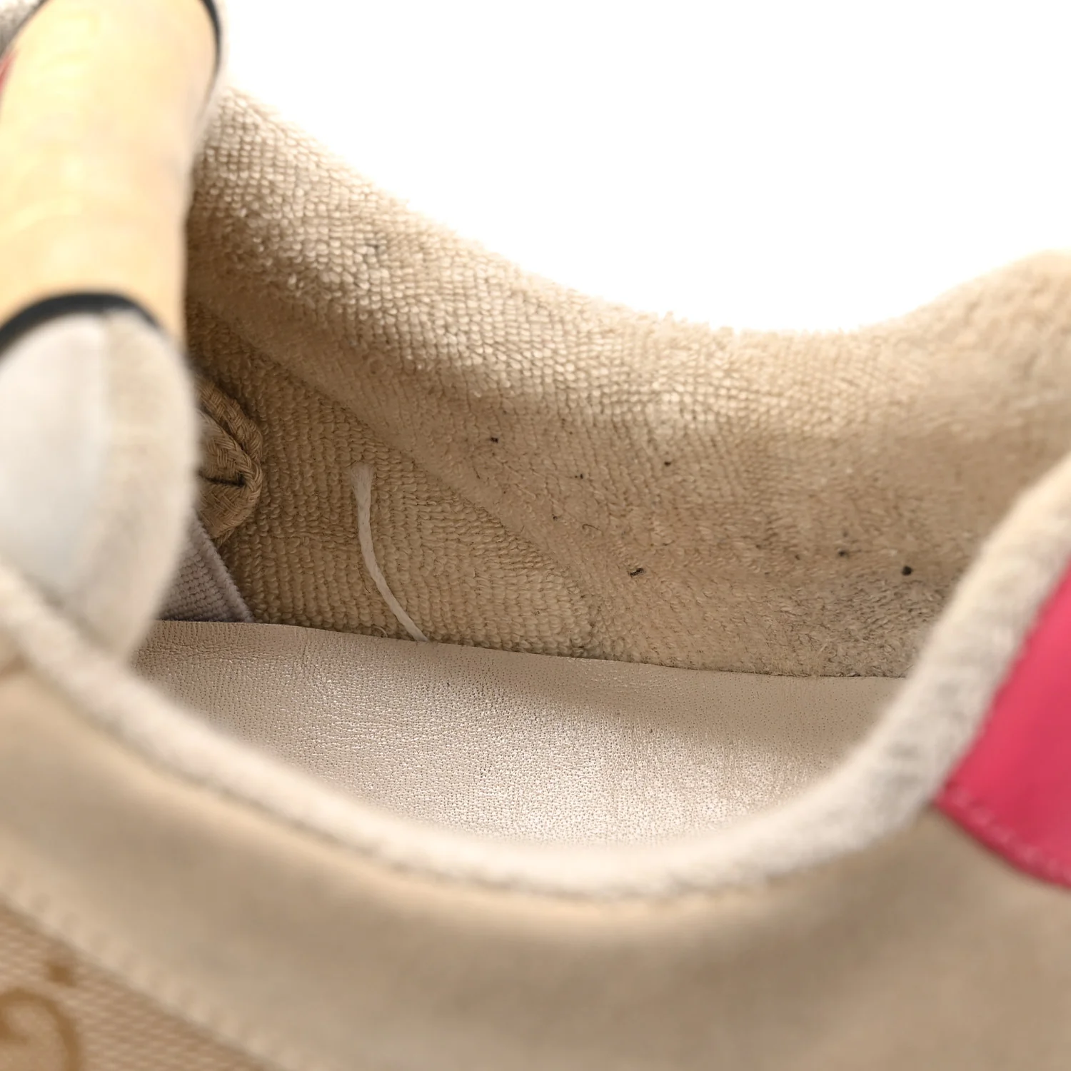 GG Monogram Nubuck Web Womens Screener Sneakers 38 New Sand Dusty Milk Pink - Image 10