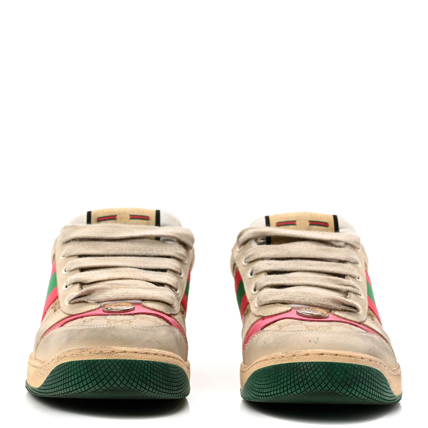 GG Monogram Nubuck Web Womens Screener Sneakers 38 New Sand Dusty Milk Pink - Image 3