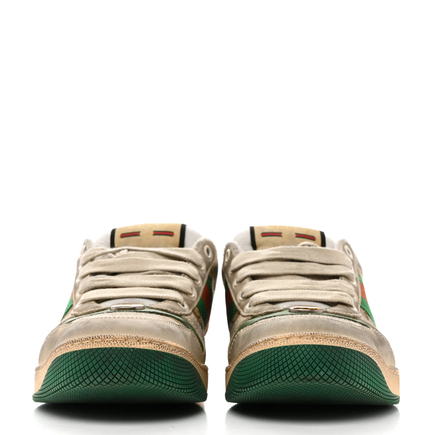 GG Monogram Nubuck Web Womens Screener Sneakers 38 New Sand Dusty Milk Vintage Green - Image 4