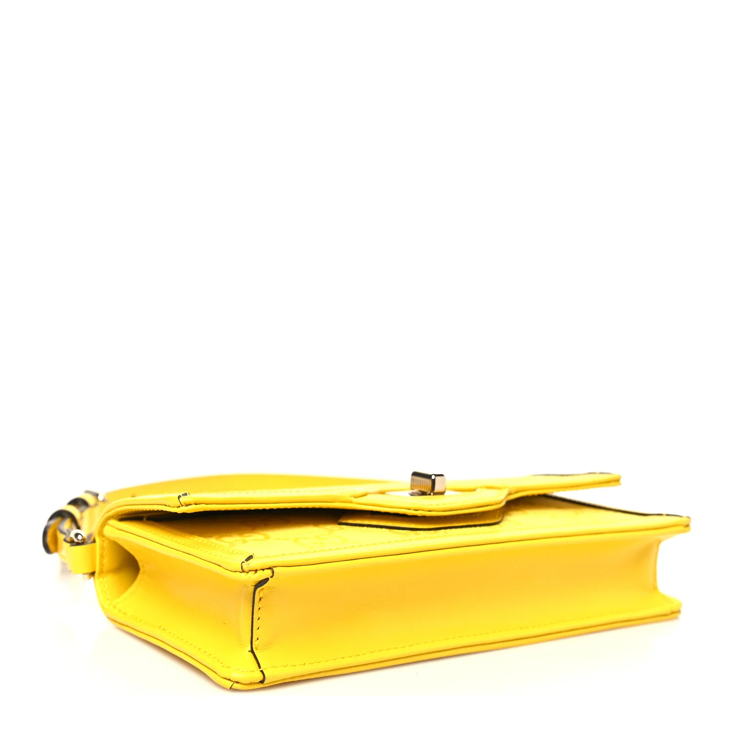 GG Monogram Scratch Lux Calfskin Mini Luce Shoulder Bag Yellow - Image 4