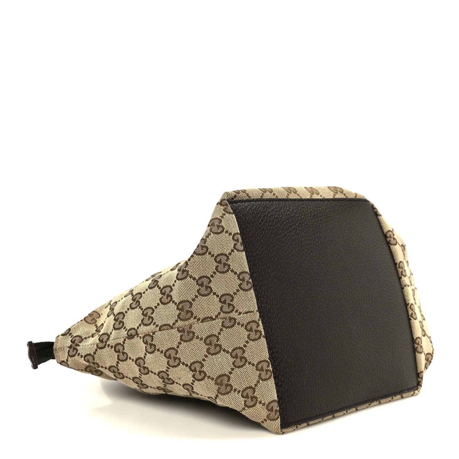 GG Monogram Small Web Handle Bucket Tote Dark Brown - Image 4