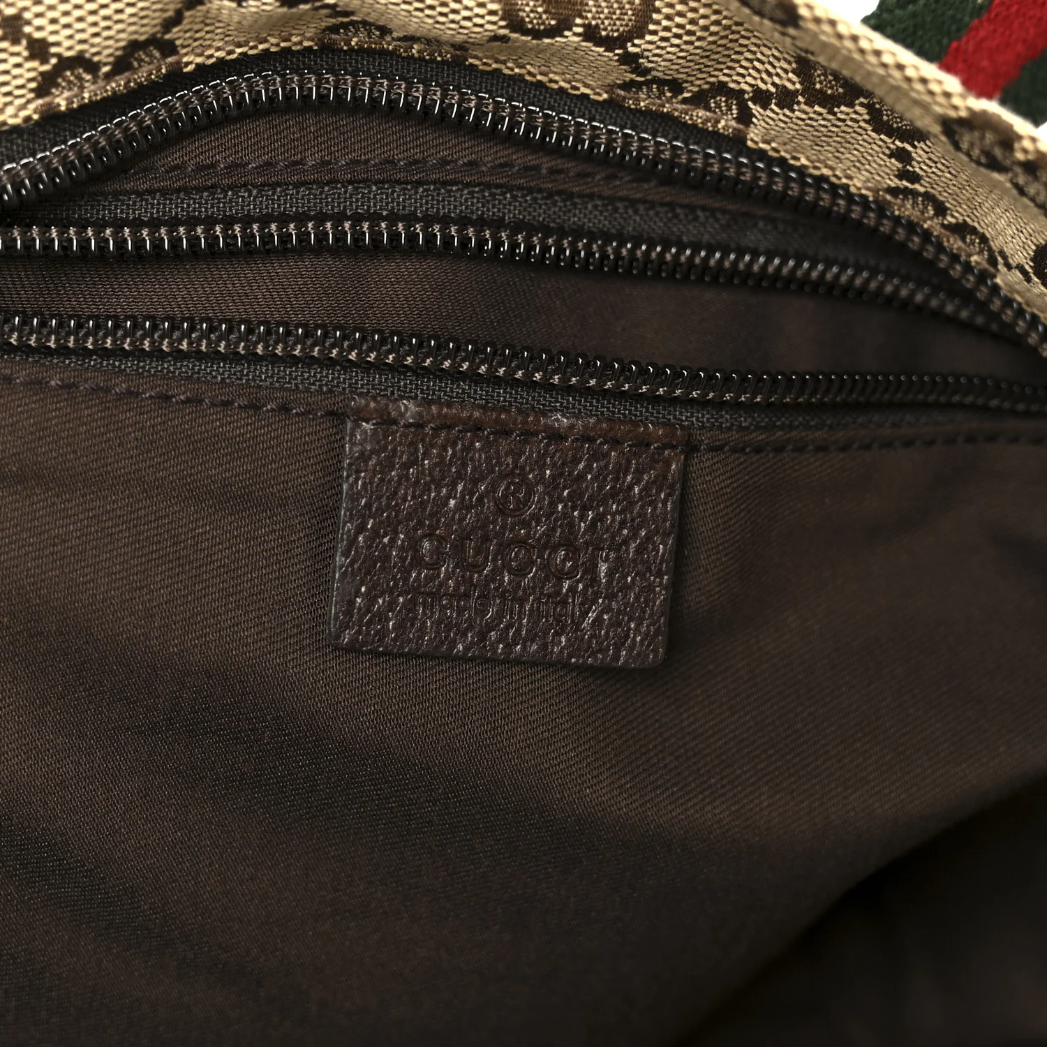GG Monogram Small Web Handle Bucket Tote Dark Brown - Image 6