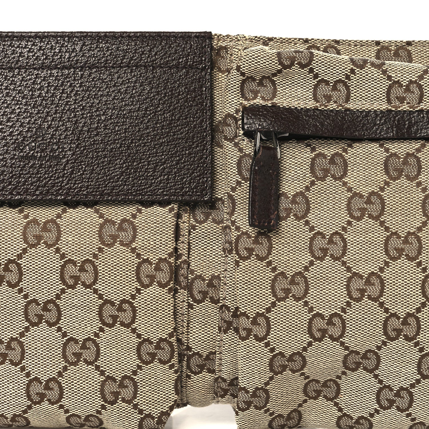 GG Monogram Web Double Pocket Belt Bag Dark Brown - Image 8