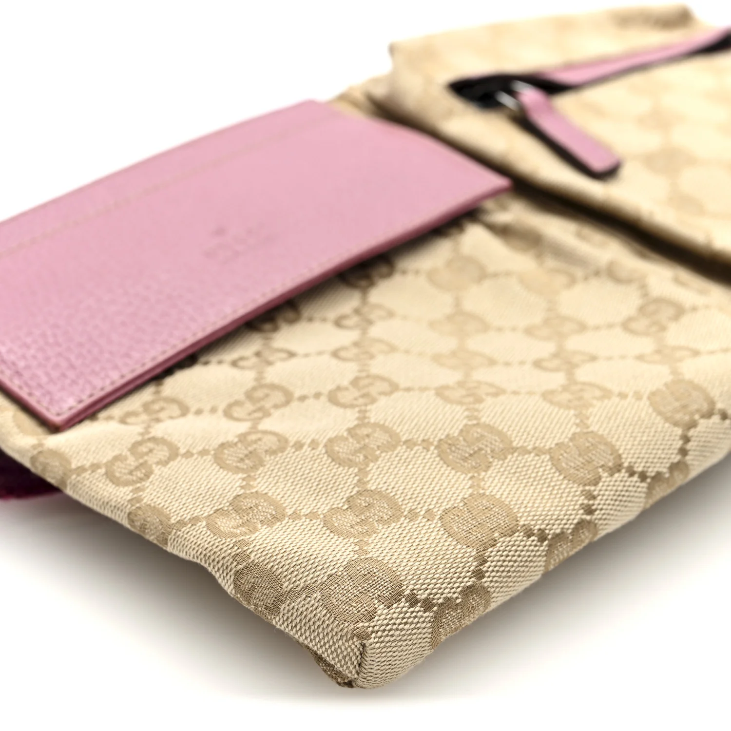 GG Monogram Web Double Pocket Belt Bag Pink - Image 9