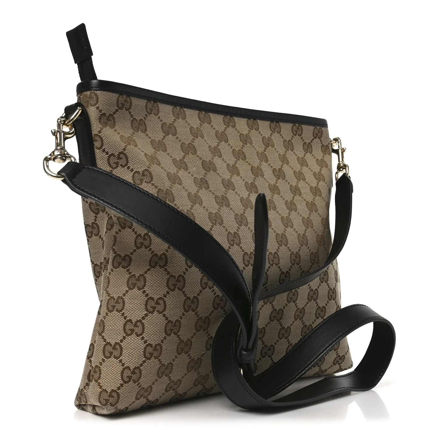 GG Monogram Web Flat Messenger Bag Black - Image 3
