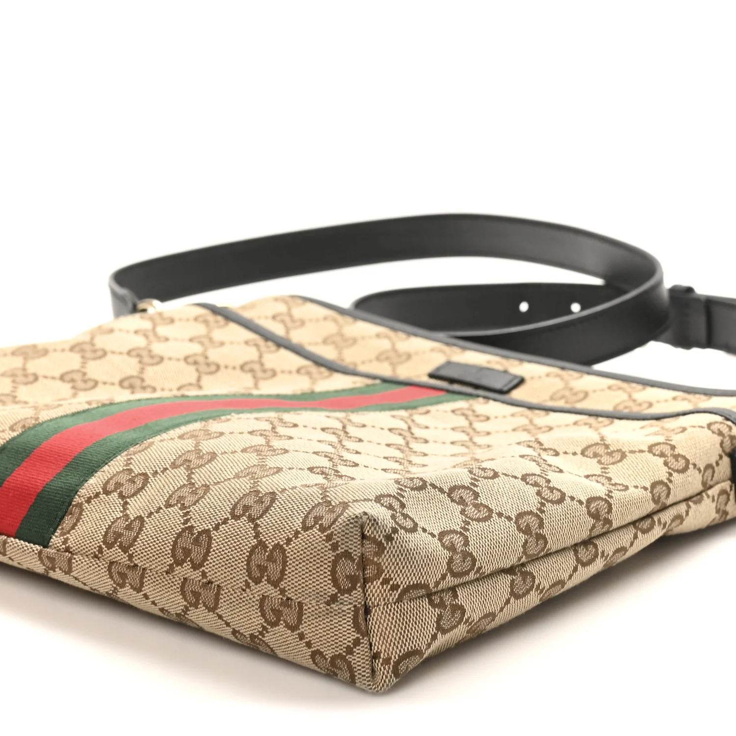 GG Monogram Web Flat Messenger Bag Black - Image 10